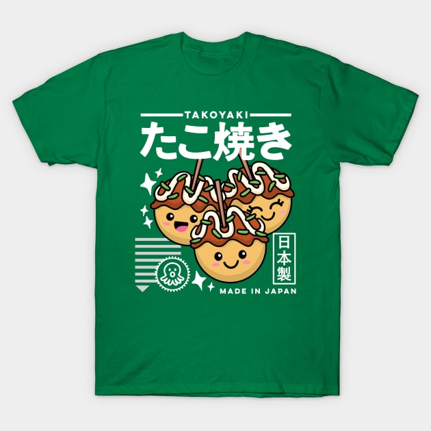 Kawaii Takoyaki Japanese Food Cute Anime Aesthetic Retro 90s T-Shirt by DetourShirts